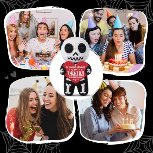 Handmade Crochet Skeleton 30th Birthday Gift - Funny Desk Decor