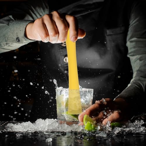 uxcell 10 Inch Black Plastic Cocktail Muddler with Convex Head - Bar & Drink Tool
