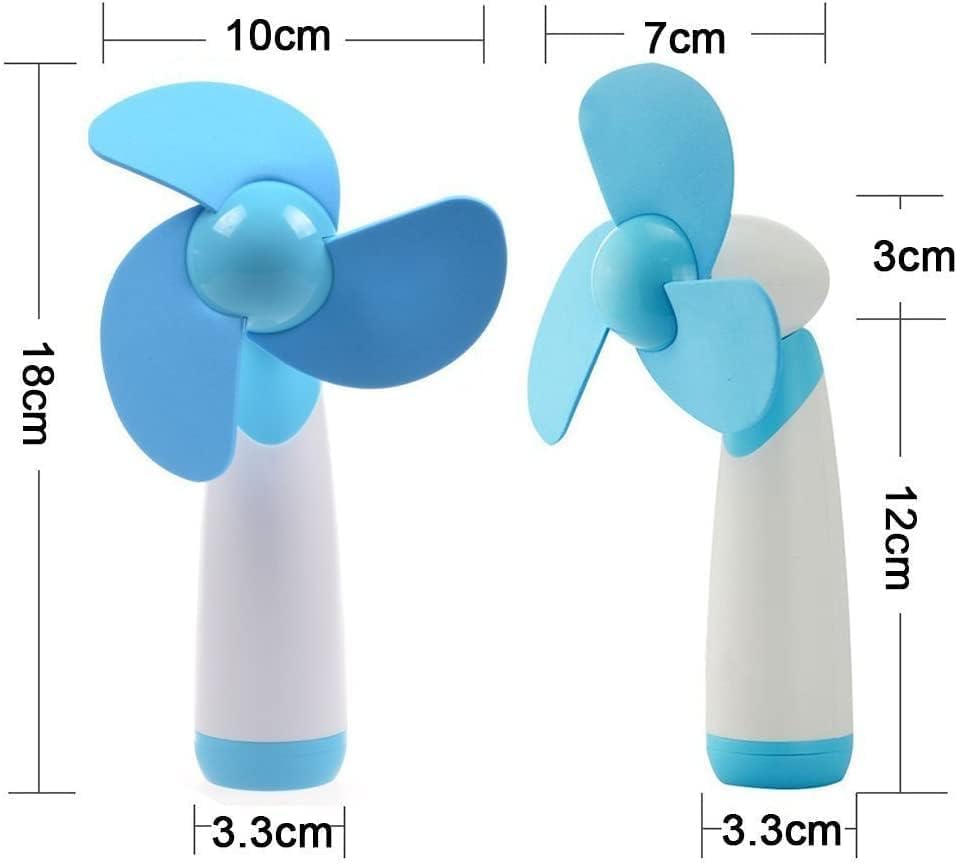 Skiennix Mini Handheld Fan - Portable Battery-Powered Fan with Soft Foam Blades | Blue Color