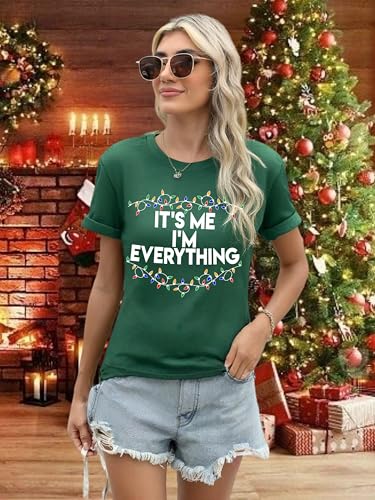 Women Large Green Christmas Couple Matching Family Holiday T-Shirts