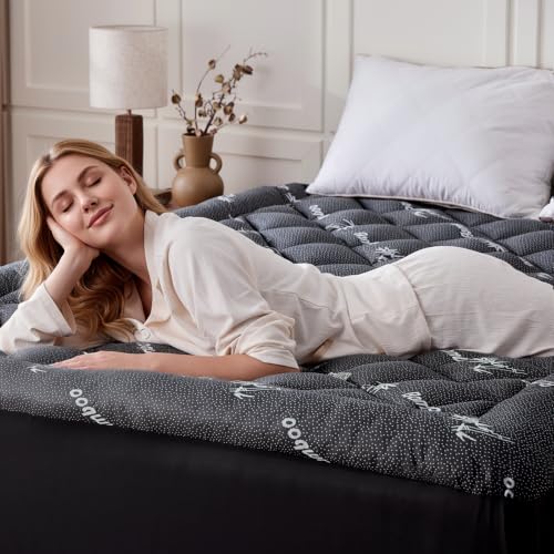 Queen Mattress Topper - Bamboo Viscose Pillow Top Pad, 6-18 Inch Fit