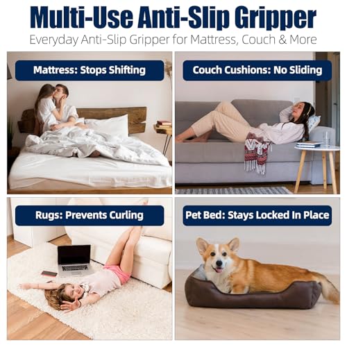 Non-Slip Mattress Gripper Pad for Queen Beds – Prevents Sliding