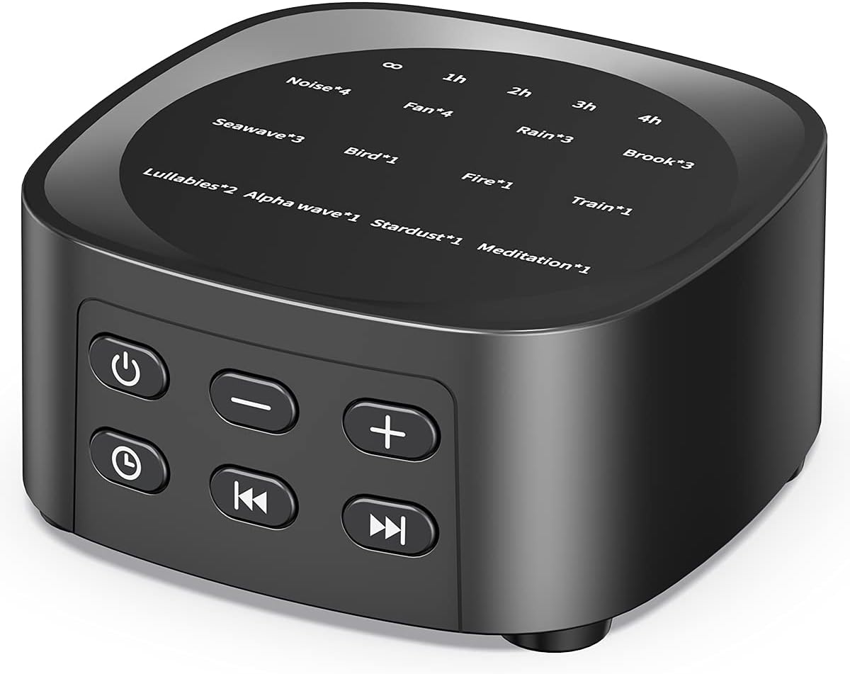 Sleepbox White Noise Sound Machine - 25 Soothing Sounds, 36 Volume Levels, Portable Design for Home & Travel
