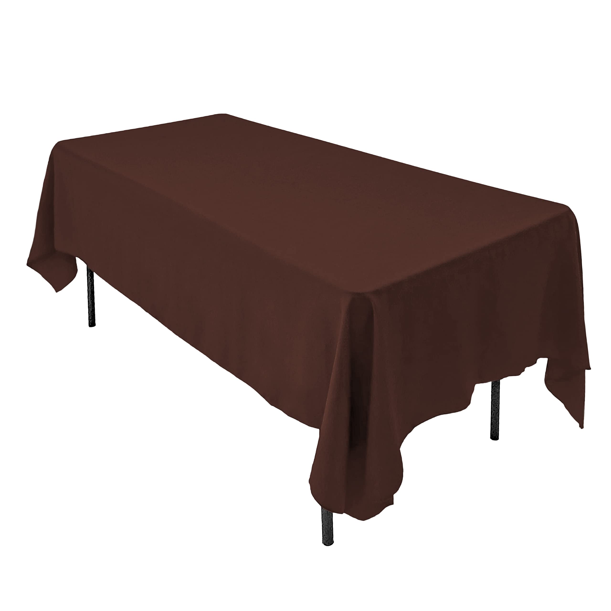 AK TRADING CO. 60 x 102-Inch Rectangular Polyester Tablecloth - Made in USA - Wrinkle-Resistant, Flame Retardant, Durable Party Table Cover, Banquet Tablecloth, Wedding Table Cover - Chocolate