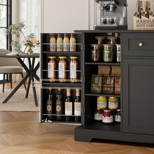 54-Inch Kitchen Buffet Cabinet with Storage, Coffee Bar & Adjustable Shelves