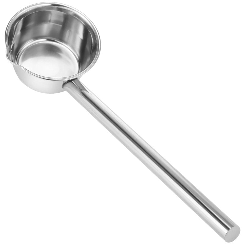 PRETYZOOM 14‘’ Long Handle Stainless Steel Water Ladle with Pour Spout Soup Scoop, Large Metal Garden Watering Spoon for Kitchen, Cooking Japanese Bathing Dipper Heavy Duty