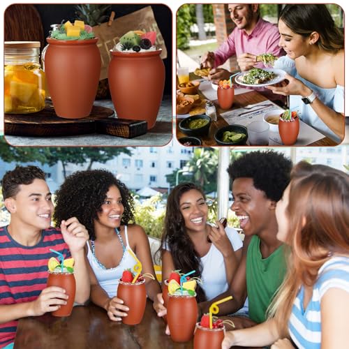 Gejoy 20 Sets Mexican Clay Drinking Cups - 16oz Reusable Party Mug Set