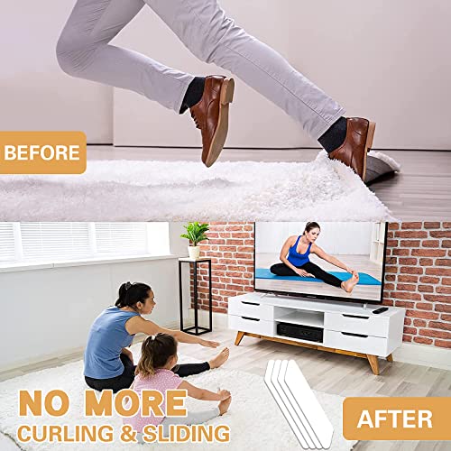 16 Pcs Non-Slip Rug Tape, Washable Dual-Sided Rug Stoppers for Floors