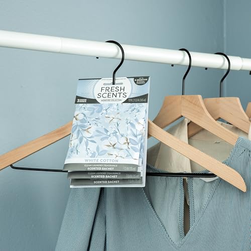 White Cotton Scented Sachets - 6 Pack Long-Lasting Linen Air Freshener