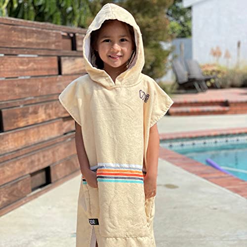 Kids Hooded Poncho Towel - Quick-Dry Microfiber Changing Robe for Beach & Swim