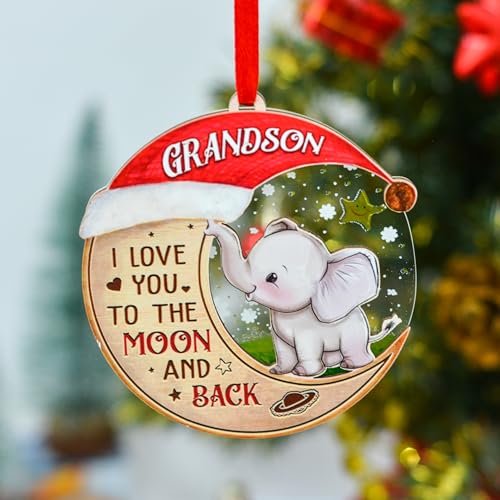 Grandson Christmas Ornament - BlinkWishes Grandson (From Grandma/Grandpa) Hanging Keepsake