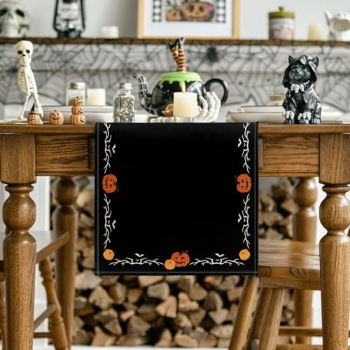Artoid Mode 13 x 72 Inch Halloween Table Runner Home Party Decor Black
