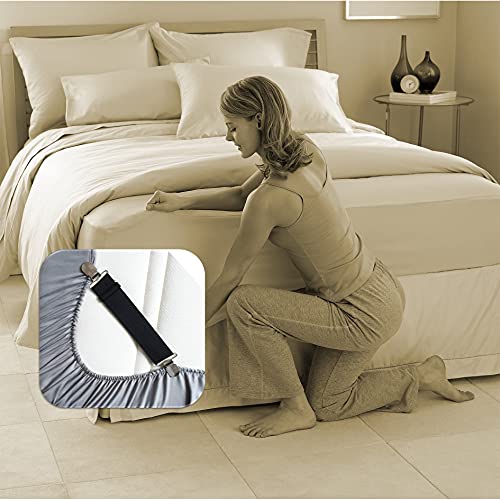 Bed Sheet Straps - Adjustable Fitted Sheet Holder Clips Set of 4