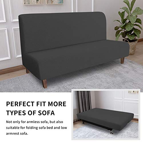 Waterproof Futon Cover - Stretch Slipcover for Sofa Bed, Dark Gray