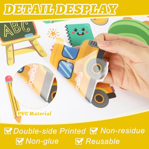 Back to School Window Clings - Double-Sided Educational Stickers