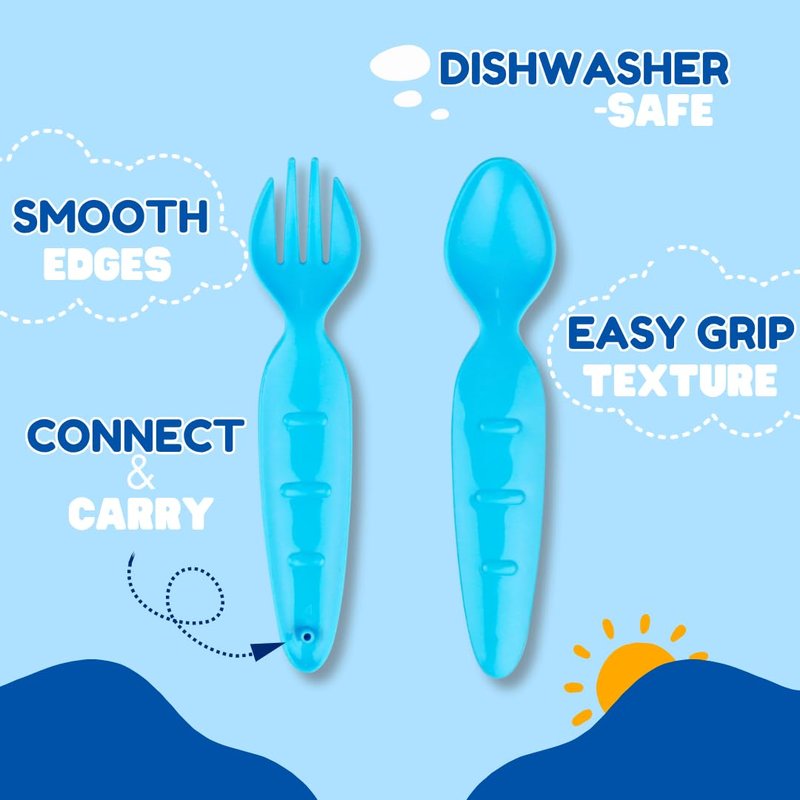 Toddler Travel Utensils with Case – BPA-Free Spoon & Fork Set for Kids, Portable Lunchbox Cutlery for Daycare, School & On-the-Go (Dishwasher Safe)