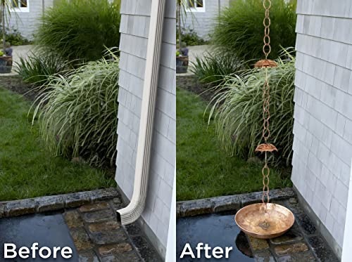 8.5-Foot Pure Copper Umbrella Rain Chain for Gutters
