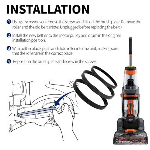 3-Piece Carpet Cleaner Replacement Belt Kit for Multi-Series Cleaners