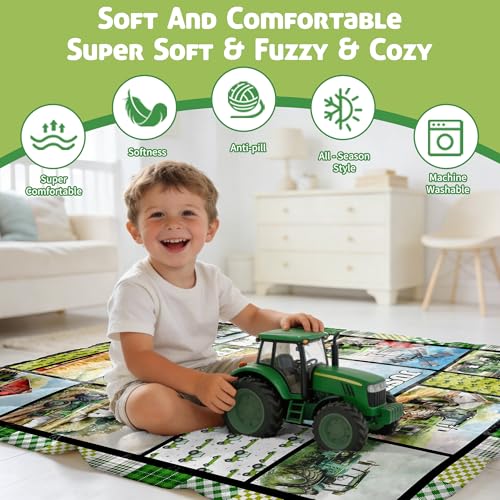 Just a Boy Who Loves Tractors Blanket for Teens - 50x60 inch Gift