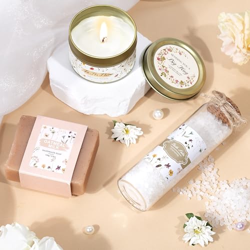 Self Care Gift Basket for Women, Relaxation Spa Set with Blanket and Mug