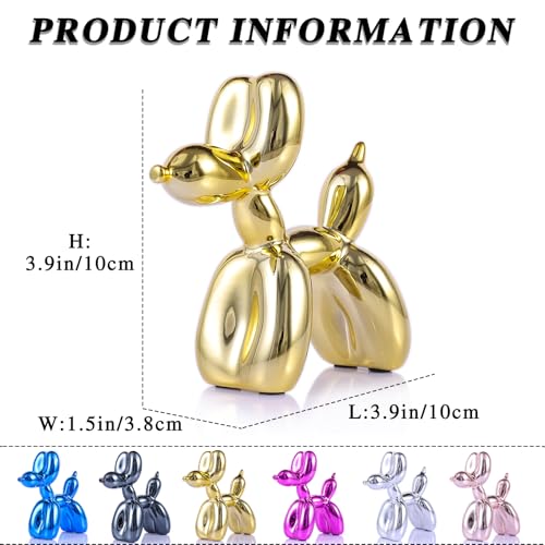Modern Balloon Dog Statue Resin Sculpture for Desk and Shelf Decor