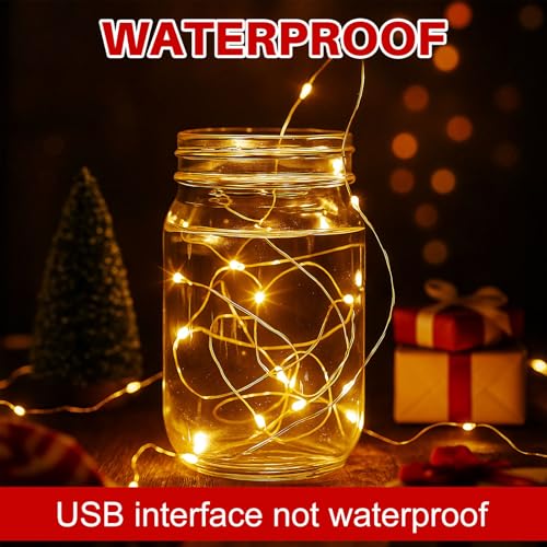 Macarrie 9 Pcs USB Fairy Lights 16 ft Warm White – 50 LED String (Variation: Warm White / 9)