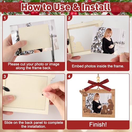 COCHIE 2026 Ultrasound Pregnancy Christmas Keepsake Photo Frame Ornament - Baby Bump Decor