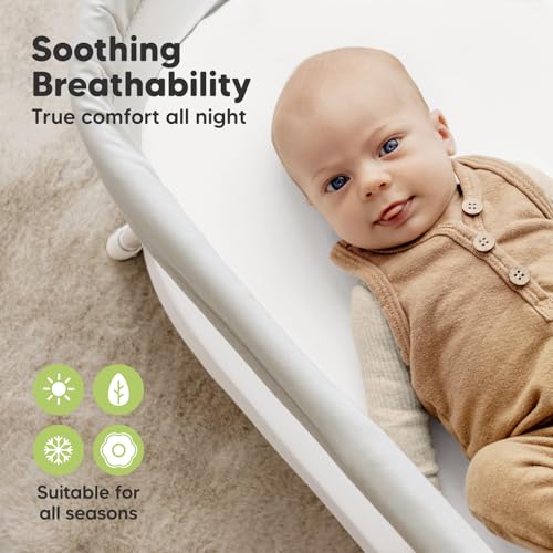 KeaBabies Organic Cotton Baby Bassinet Sheets 2-Pack Soft White