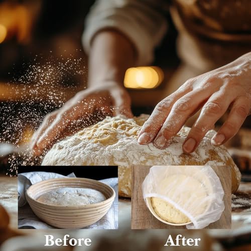 4 Pcs Reusable Elastic Bread Proofing Bowl Covers, 12-Inch EVA Covers