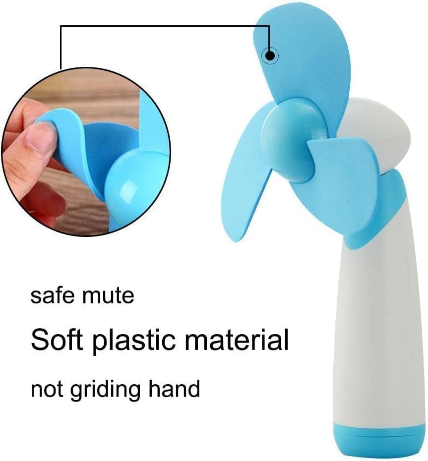 Skiennix Mini Handheld Fan - Portable Battery-Powered Fan with Soft Foam Blades | Blue Color