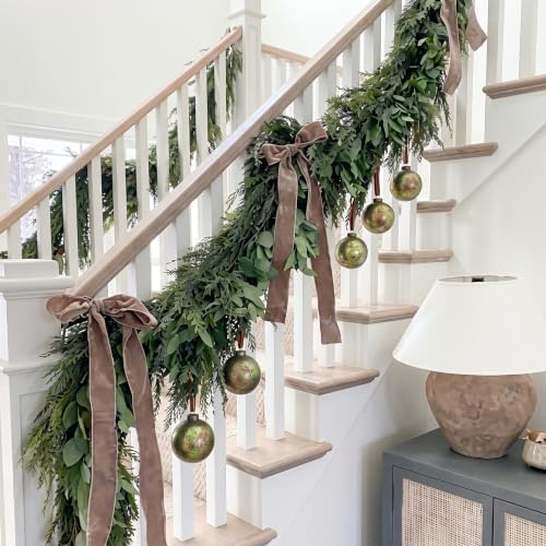 Suncalla Green Vintage Rustic Christmas Ball Ornaments Set 12 - 2.36 Inch