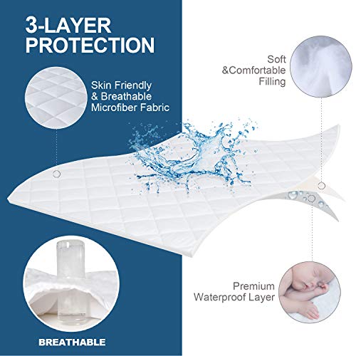 Waterproof Twin XL Mattress Pad Protector - Quilted Fitted Cover (39" x 80")