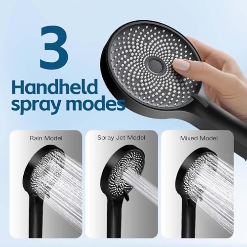 10-Inch Dual Rainfall Shower Head Combo with Handheld Spray & Extension Arm
