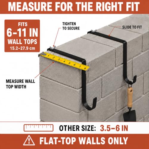 4-Pack Adjustable Cinder Block Wall Hangers - No Drill Brick Hooks