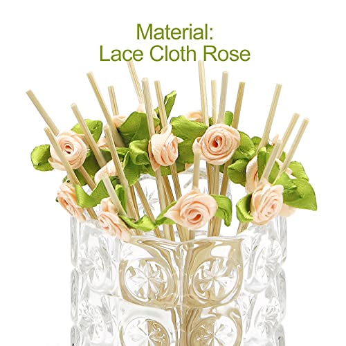 Minisland MSL222 Pink Rose Bamboo Cocktail Picks 100 Pack - Decorative Food & Drink Garnishes