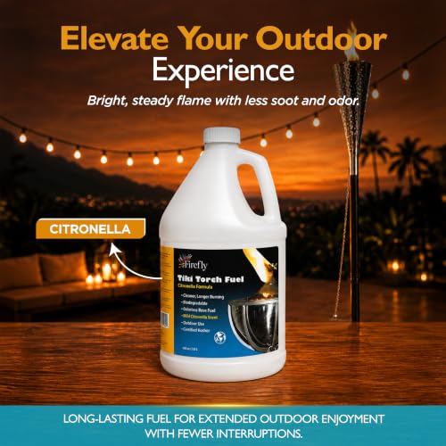 Citronella Tiki Torch Fuel & Low Smoke Lamp Oil - Clean Burn (1 Gallon, 2 Pack)