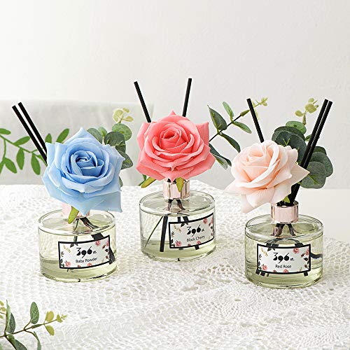 Red Rose Reed Diffuser Set - 200ml Fragrance Oil with Decorative Sticks