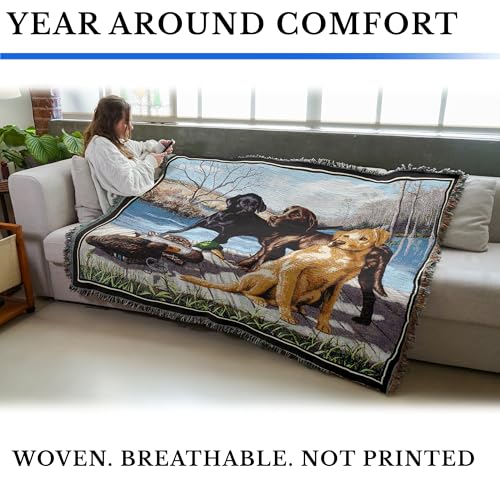 Pure Country Weavers Labrador Retriever Woven Blanket - All Colors 72x54 in - Made in USA