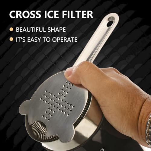 Stainless Steel Cocktail Strainer with Spring - Bar Tool for Mixologists & Home Use