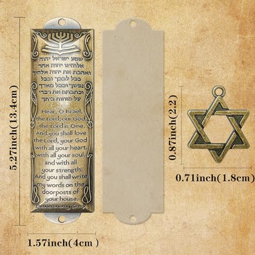 Set of 3 Mezuzah Cases with Scrolls for Door - Jewish Home Blessing Decor