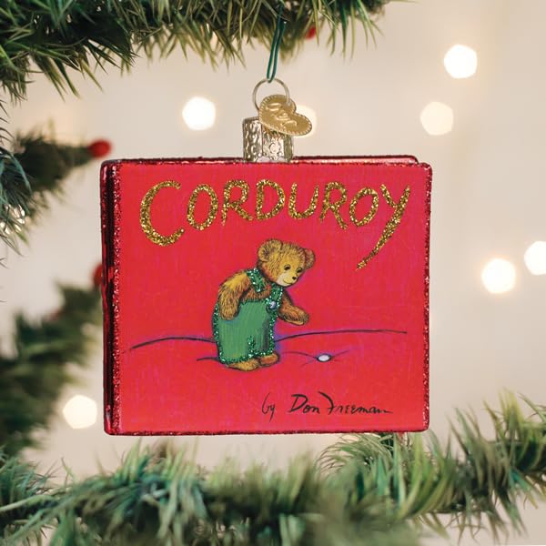 Old World Christmas Corduroy Book Glass Ornament - Handcrafted Holiday Decor