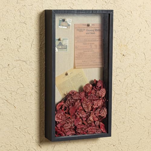 8x16 Shadow Box Display Case with Linen Back for Keepsakes and Medals