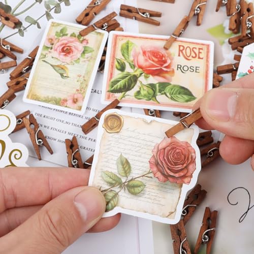 100 Pcs Mini Wooden Clothespins, 1-Inch Small Craft Clips for Photo Displays