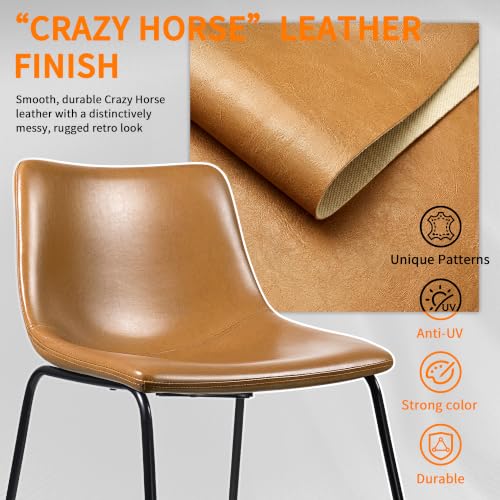 26-Inch Counter Height Bar Stools - Set of 2 Faux Leather Kitchen Chairs