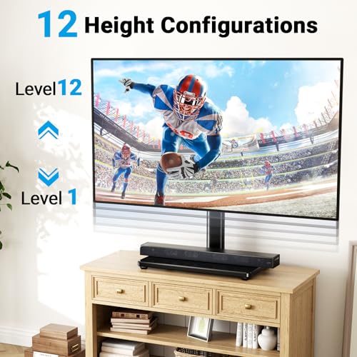 Universal Swivel Tabletop TV Stand for 24-60 Inch TVs, Height Adjustable