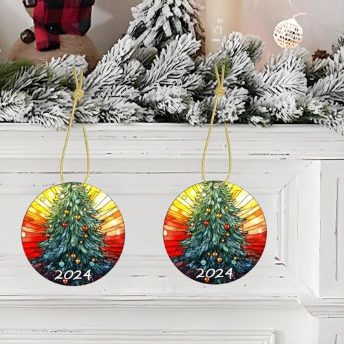 VERLIAN Christmas Tree 2024 Hanging Ornament - Tree 1, Acrylic, 3.15 Inch, Festive Holiday Decor