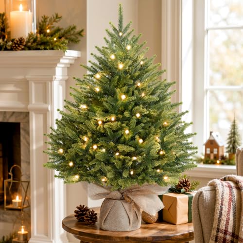 Alupssuc 2ft Prelit Mini Christmas Tree for Tabletop Desk Decor