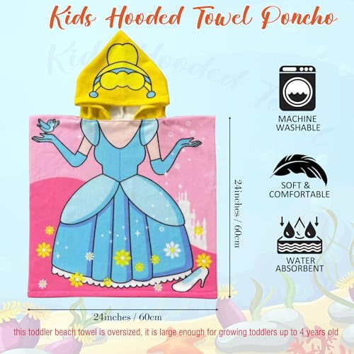 Kids Hooded Beach Towel Poncho for Toddler Girls - Soft Swim Cover-Up