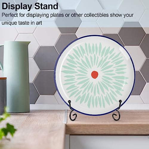 Metal Plate Stands for Display 6 Inch - 4 Pack Black Tabletop Easels