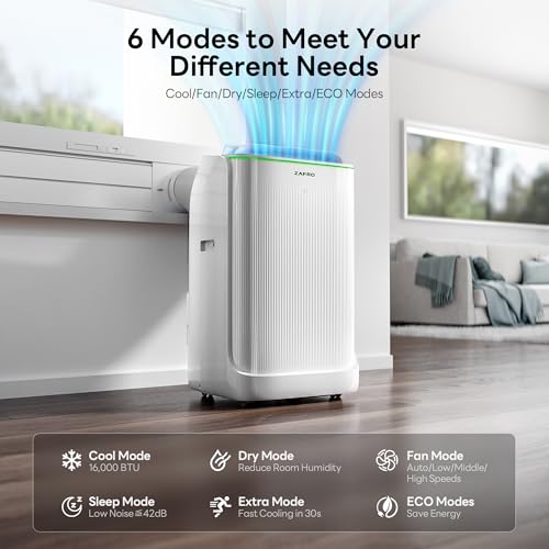Dual Hose Portable Air Conditioner 16000 BTU Smart Inverter AC Unit